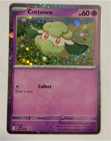 Cottonee #018 Black Star Promo Phantasmal Flames Cosmos Holo — front