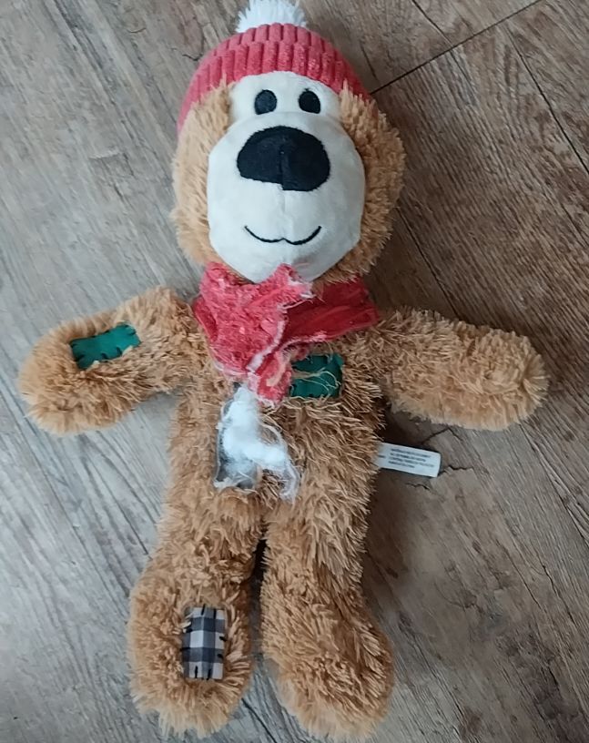 Dan Dee 12" Teddy Bear Plush Stuff Animal Brown Christmas Reindeer Green Scarf — front