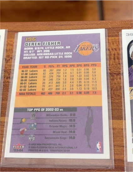 2002-03 Fleer Tradition #19G Derek Fisher — front