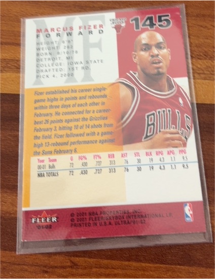 2000 Fleer #145 Marcus Fizer — front