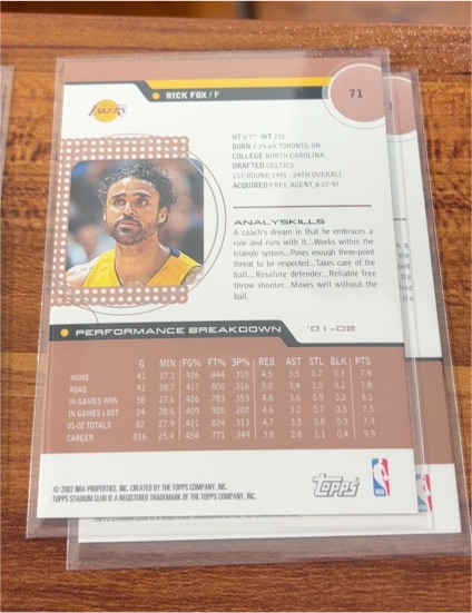 2000-01 Upper Deck MVP #80 Rick Fox — front