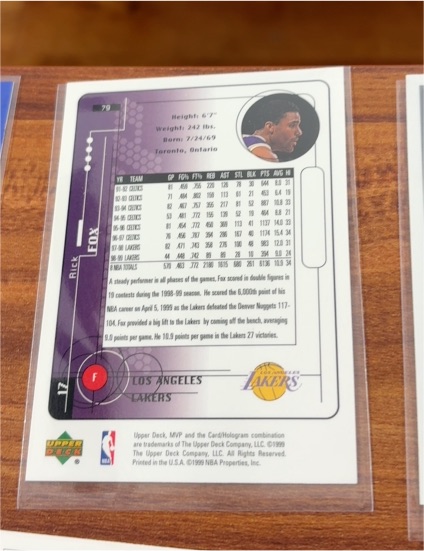 1999 Upper Deck #79 Rick Fox — front