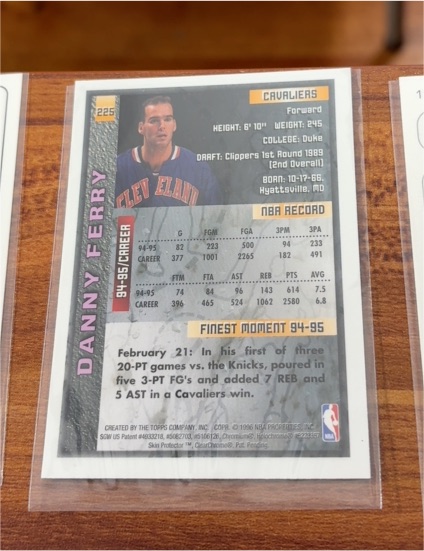 1994 Topps #225 Danny Ferry — front