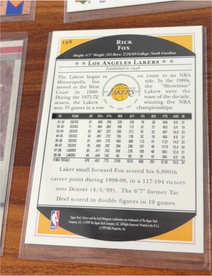 1999 Upper Deck Victory #128 Rick Fox — front