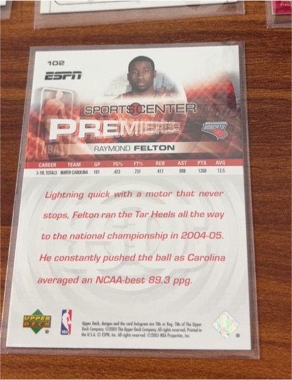 2005 Upper Deck ESPN Sportscard #102 Raymond Felton — front