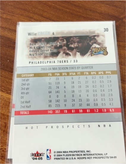 2004 Fleer Hot Prospects #30 Willie Green — front