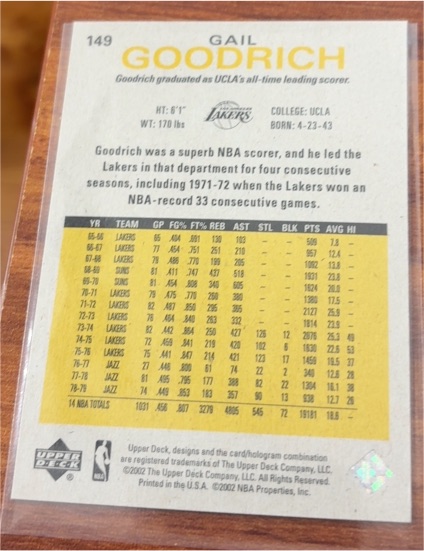 1971-72 Topps #121 Gail Goodrich — front