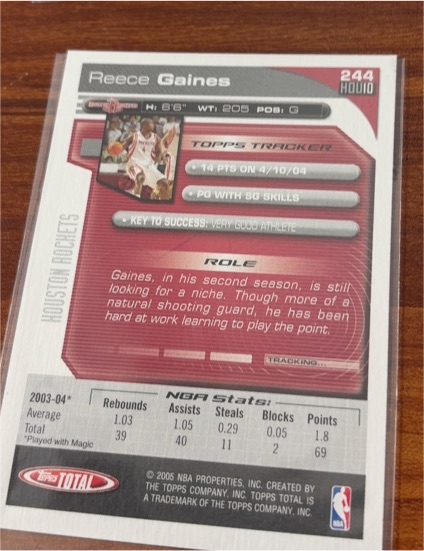 2004-05 Topps Total #244 Reece Gaines — front