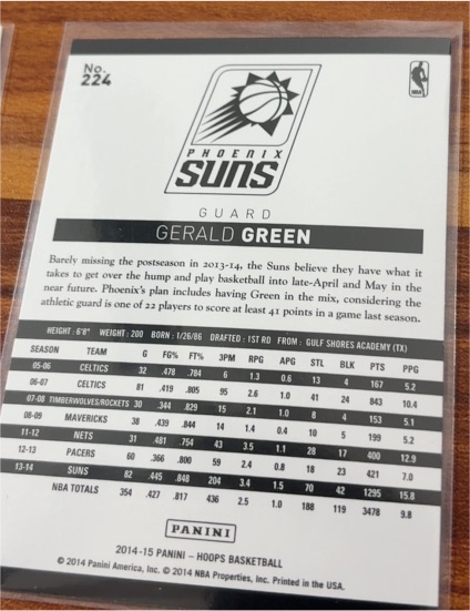 2014-15 Panini NBA Hoops #224 Gerald Green — front