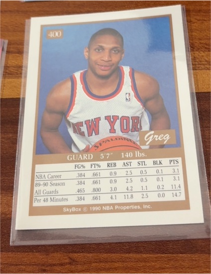 1990 SkyBox #400 Greg Anthony — front