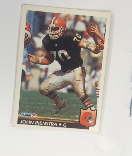 1992 Fleer #76 John Rienstra Cleveland Browns — front