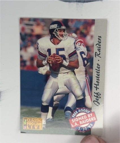 1993 Classic Pro Line Live #130 Jeff Hostetler — front