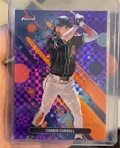 2025 Topps Finest #72 Corbin Carroll Purple Checkerboard Refractor — front