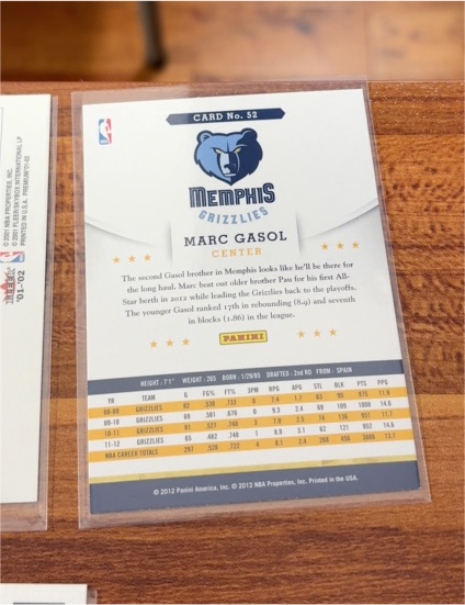 2012 Panini #52 Marc Gasol — front