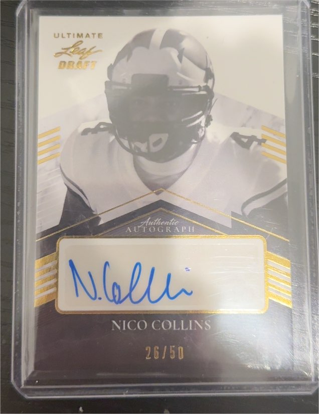 2021 Leaf Ultimate Draft #26/50 Nico Collins — front