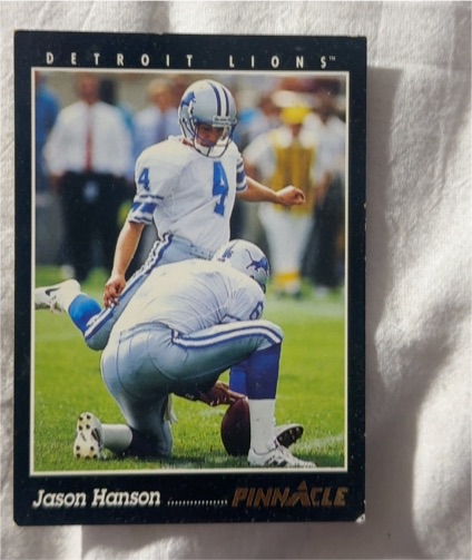 1993 Pinnacle #322 Jason Hanson — front