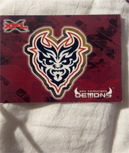 2001 Topps XFL Logo Stickers #6 San Francisco Demons — front