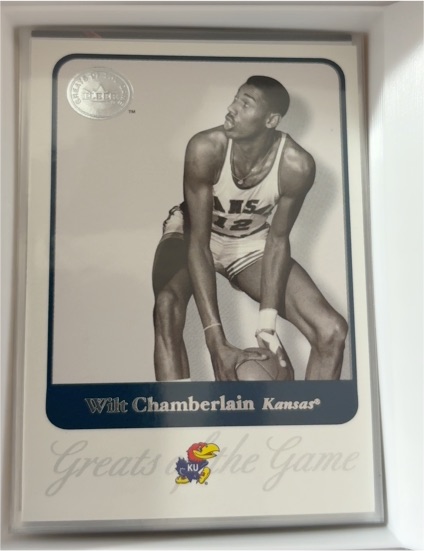 2001 Fleer Greats of the Game #75 Wilt Chamberlain Kansas Jayhawks — front