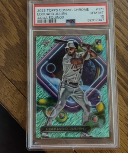 2023 Topps Cosmic Chrome #171 Edouard Julien Aqua Equinox — front