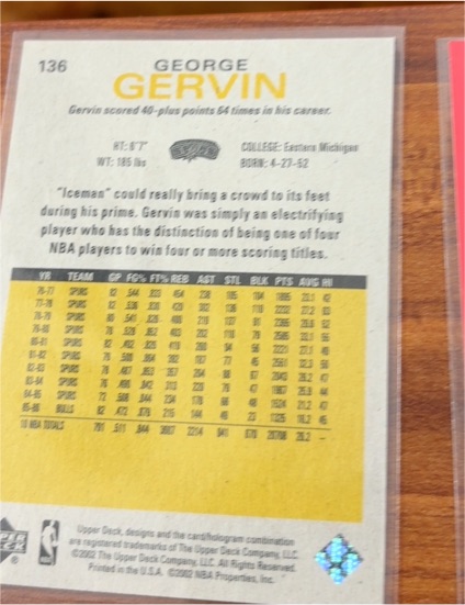 1991-92 Upper Deck #136 George Gervin — front