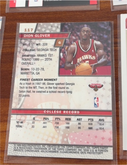 1999 Topps Finest #117 Dion Glover — front