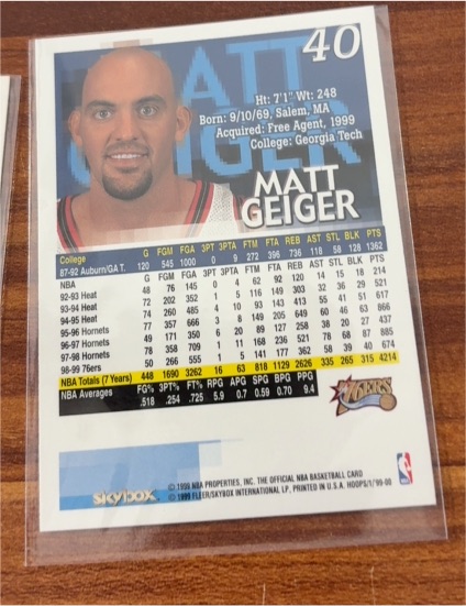 1999-00 Skybox NBA Hoops Decade #156 Matt Geiger — front