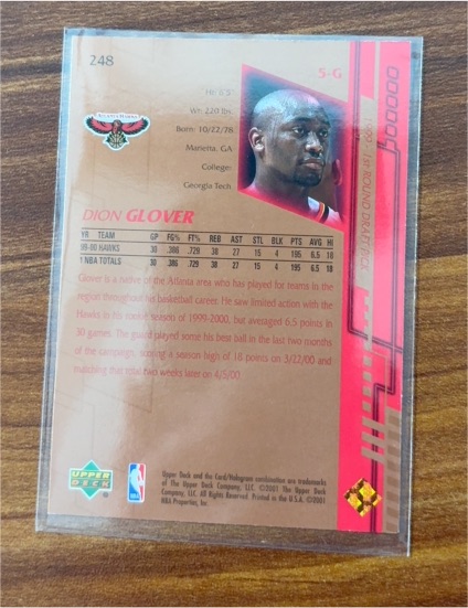 1999-00 Upper Deck #248 Dion Glover — front