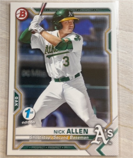 2021 Bowman 1st Edition #BFE-147 Nick Allen — front