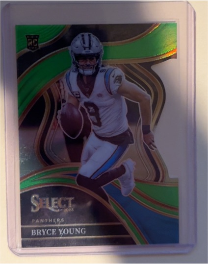 2023 Panini Select #291 Bryce Young Green & Yellow Prizm Die-Cut Rookie — front