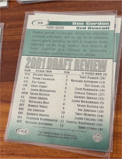 2004-05 SAGE #39 Ben Gordon — front