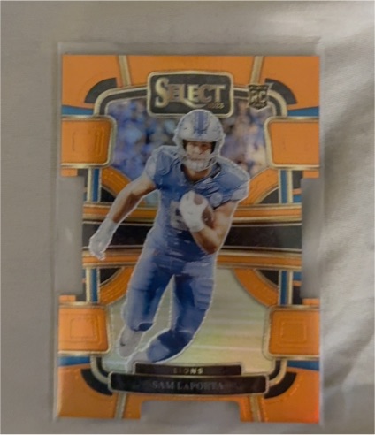 2023 Panini Select Concourse #35 Sam LaPorta Orange Prizm Die-Cut Rookie — front