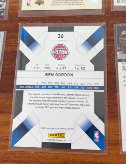 2005 Panini #36 Ben Gordon — front