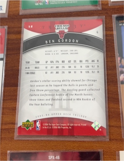 2005-06 Upper Deck Rookie Debut #12 Ben Gordon — front