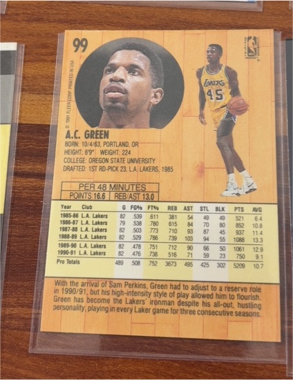1990 Fleer #99 A.C. Green — front