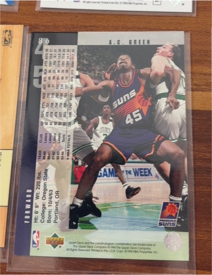 1994-95 Upper Deck #80 A.C. Green — front