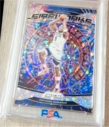 2024-25 Panini Prizm #25 Anthony Edwards Fireworks Fast Break — front