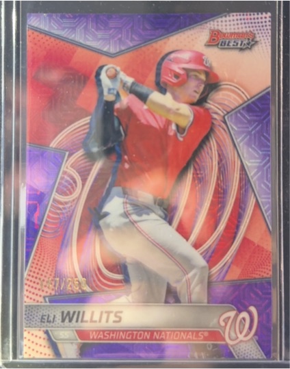 2025 Bowman's Best #TP-20 Eli Willits Purple Mojo Refractor — front
