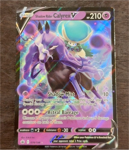 2021 Pokemon Chilling Reign #74 Shadow Rider Calyrex V — front