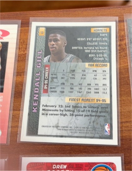 1995 Topps #13 Kendall Gill — front
