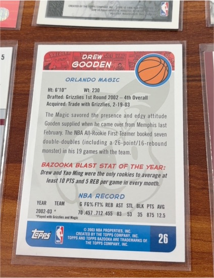2002-03 Topps Bazooka #26 Drew Gooden — front