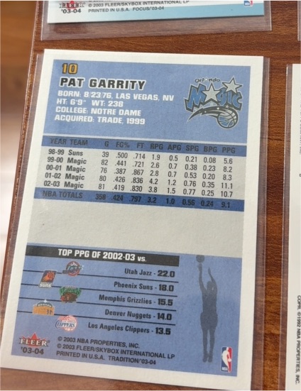 2003-04 Fleer #10 Pat Garrity — front