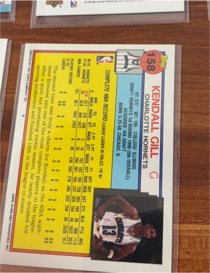 1991 Topps #158 Kendall Gill — front