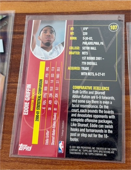 2001-02 Topps Chrome #135 Eddie Griffin RC - Houston Rockets — front