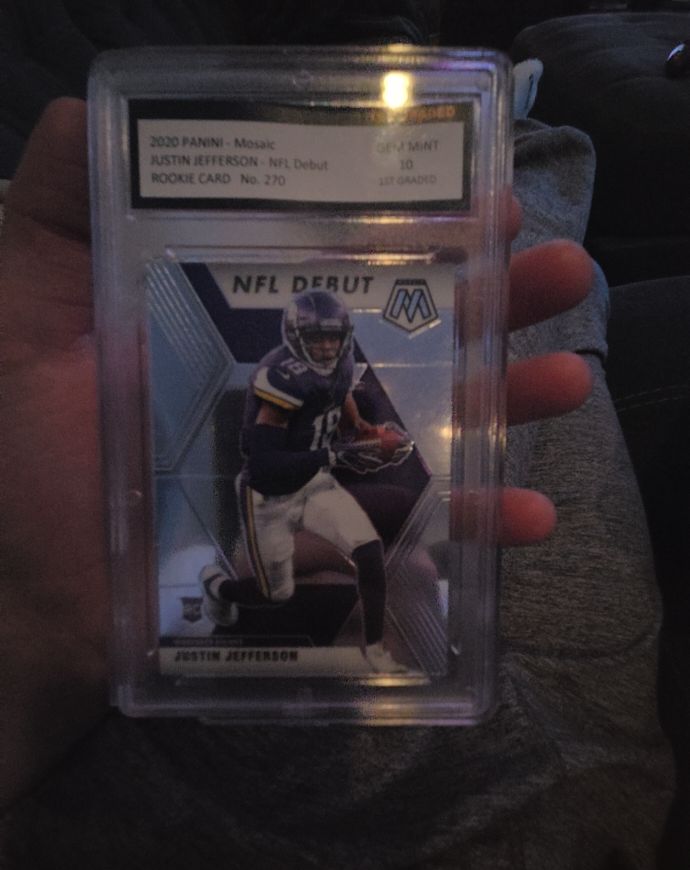 2020 Panini Mosaic #270 Justin Jefferson NFL Debut Rookie Card — front