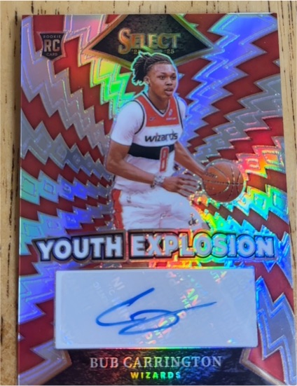 2024-25 Panini Select #YE-BUB Bub Carrington Youth Explosion Auto — front
