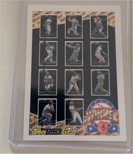 1993 Topps Black Gold Winner A Redemption Card — front