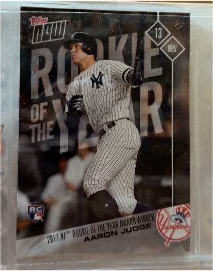 2017 Topps Now #OS-64 Aaron Judge Rookie of the Year — front