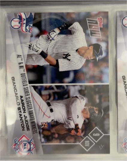 2017 Topps Now #OS50 Aaron Judge/Giancarlo Stanton Rookie/RC — front