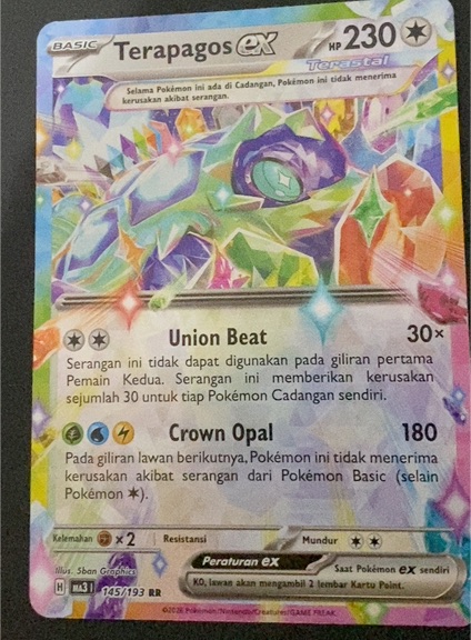 2022 Pokemon Scarlet & Violet SV07: Stellar Crown #128 Terapagos ex — front