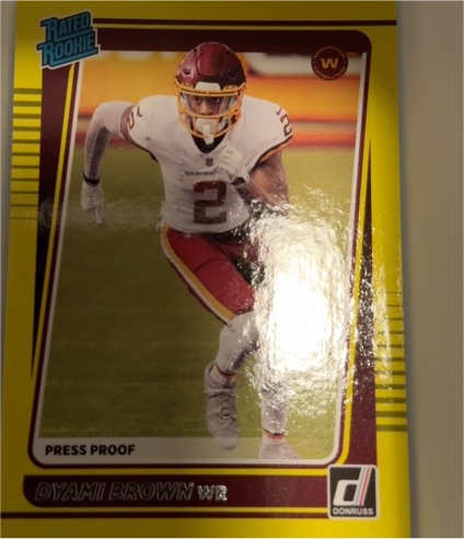 2021 Donruss #278 Dyami Brown Rated Rookie Press Proof — front